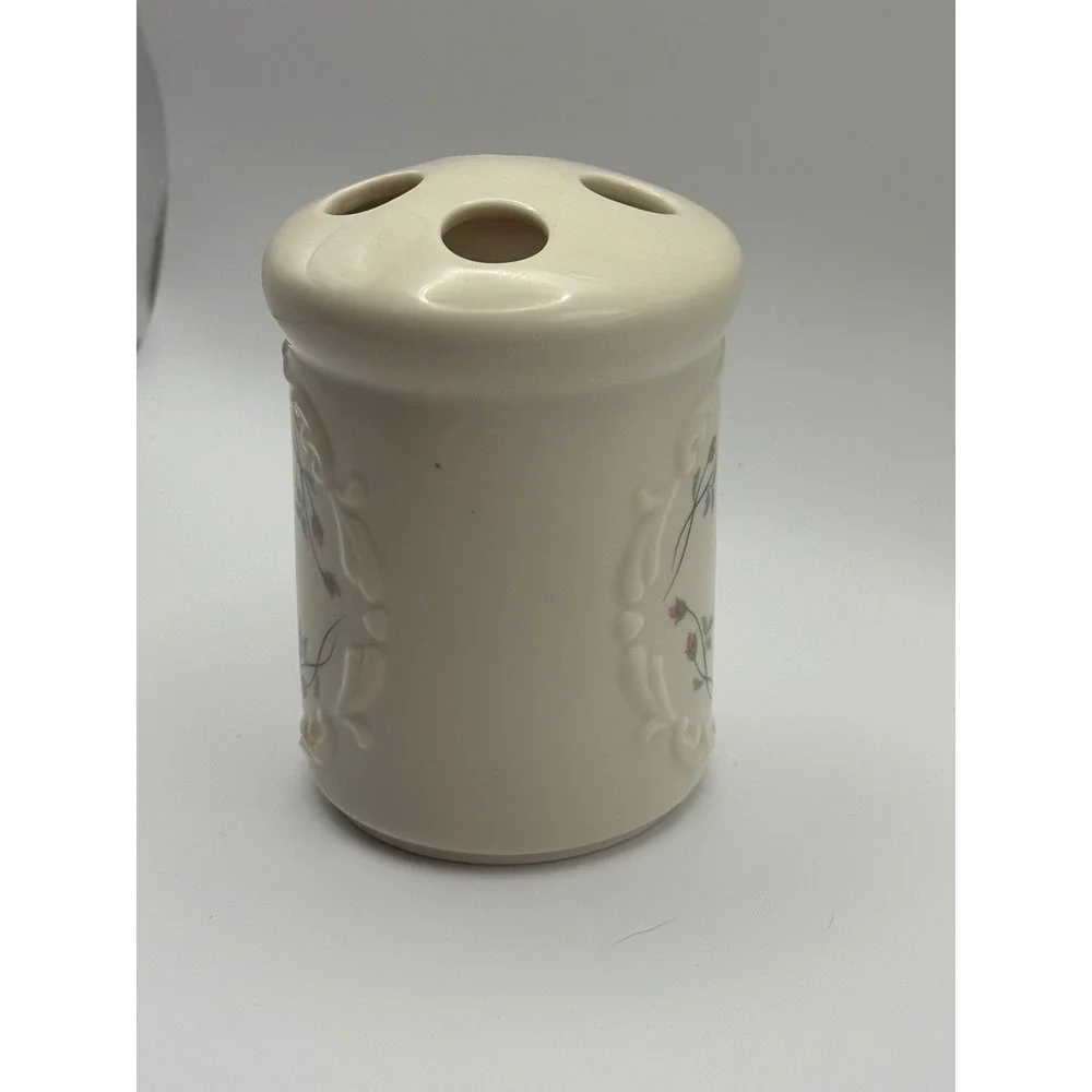 Lenox Rose Manor Toothbrush Holder Tumbler Set Floral Vanity grabdmacore cottage